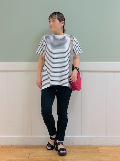 OMOCHI PEPLUM T-SHIRT / Black ペプラムベルト付きTシャツ
