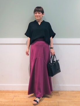 「DRESKIP（ドレスキップ）のアイテム（サンダル）」を使った、タナさん（レディース・155cm）の夏コーディネート
