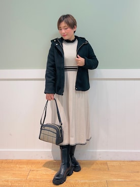 「DRESKIP（ドレスキップ）のアイテム（その他アウター）」を使った、タナさん（レディース・155cm）の秋コーディネート