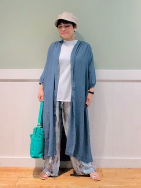 「DRESKIP（ドレスキップ）のアイテム（キャスケット）」を使った、タナさん（レディース・155cm）の夏コーディネート
