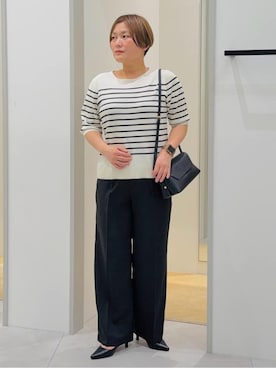 「THE SHOP TK （ザ ショップ ティーケー ）のベーシックパンプス（パンプス、ブラック系）」を使った、タナさん（レディース・155cm）の春コーディネート