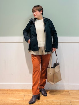 「秋」｜「アイテム（ブルゾン）」を使った、タナさん（レディース・155cm）の秋コーディネート