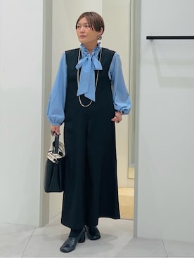 「THE SHOP TK （ザ ショップ ティーケー ）のオブリックトゥパンプス（パンプス）」を使った、タナさん（レディース・155cm）の冬コーディネート