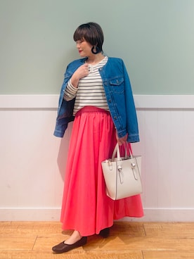 「DRESKIP（ドレスキップ）のアイテム（デニムジャケット）」を使った、タナさん（骨格ウェーブ・レディース・155cm）の冬コーディネート