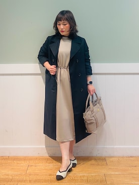 「DRESKIP（ドレスキップ）のアイテム（トレンチコート）」を使った、タナさん（骨格ウェーブ・レディース・155cm）の冬コーディネート