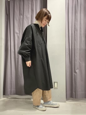 「シャツワンピ」｜saitoさん（レディース・153cm）の冬コーディネート