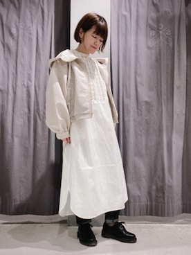 「刺繍」｜「アイテム（マウンテンパーカー）」を使った、saitoさん（レディース・153cm）の冬コーディネート