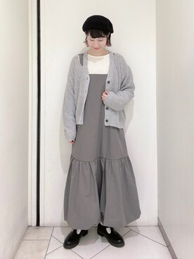 「ehka sopo（エヘカソポ）のアイテム（ジャンパースカート）」を使った、sakura✿さん（レディース・158cm）の冬コーディネート