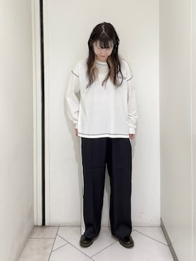 「リラックスパンツ」｜「アイテム（その他シューズ）」を使った、sakura✿さん（レディース・158cm）の夏コーディネート