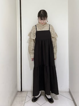 「ehka sopo（エヘカソポ）のアイテム（バレエシューズ）」を使った、sakura✿さん（レディース・158cm）の秋コーディネート