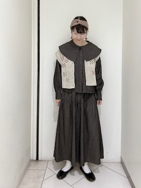 「ehka sopo（エヘカソポ）のアイテム（バレエシューズ）」を使った、sakura✿さん（レディース・158cm）の秋コーディネート