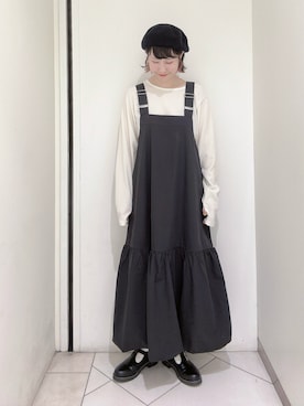 「ehka sopo（エヘカソポ）のアイテム（ジャンパースカート）」を使った、sakura✿さん（レディース・158cm）の冬コーディネート