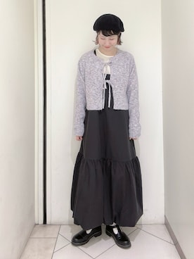 「ehka sopo（エヘカソポ）のアイテム（ジャンパースカート）」を使った、sakura✿さん（レディース・158cm）の冬コーディネート