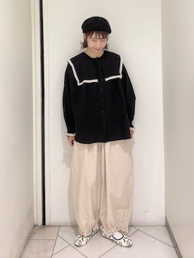 「アイテム（ドレスシューズ、ベージュ系）」を使った、sakura✿さん（レディース・158cm）の夏コーディネート