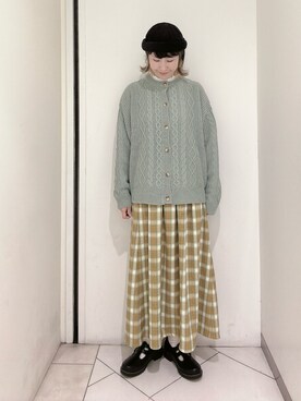 「ケーブルニット」｜「アイテム（その他シューズ）」を使った、sakura✿さん（レディース・158cm）の冬コーディネート