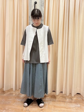 「水玉」｜「アイテム（ベスト）」を使った、sakura✿さん（レディース・158cm）の夏コーディネート