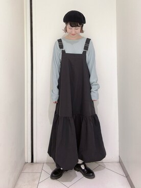 「ehka sopo（エヘカソポ）のアイテム（ジャンパースカート）」を使った、sakura✿さん（レディース・158cm）の冬コーディネート