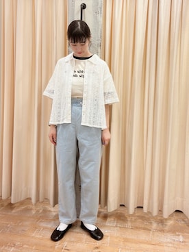 「ehka sopo（エヘカソポ）のアイテム（バレエシューズ）」を使った、sakura✿さん（レディース・158cm）の夏コーディネート