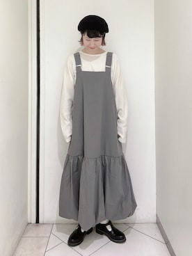 「ehka sopo（エヘカソポ）のアイテム（ジャンパースカート）」を使った、sakura✿さん（レディース・158cm）の冬コーディネート