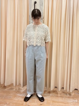 「ehka sopo（エヘカソポ）のアイテム（バレエシューズ）」を使った、sakura✿さん（レディース・158cm）の夏コーディネート