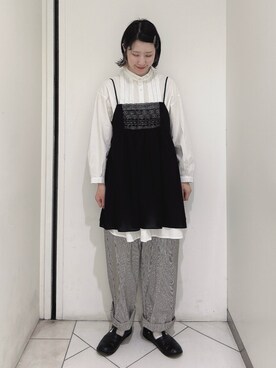 「ストライプパンツ」｜sakura✿さん（レディース・158cm・20代）の冬コーディネート
