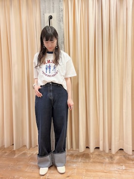 「ロールアップ」｜「アイテム（その他シューズ）」を使った、sakura✿さん（レディース・158cm）の春コーディネート