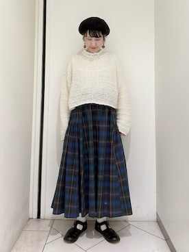 「ショート丈トップス」｜「アイテム（その他シューズ）」を使った、sakura✿さん（レディース・158cm）の秋コーディネート