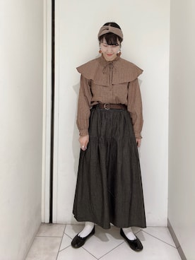 「ehka sopo（エヘカソポ）のアイテム（バレエシューズ）」を使った、sakura✿さん（レディース・158cm）の秋コーディネート