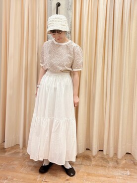 「ehka sopo（エヘカソポ）のアイテム（バレエシューズ）」を使った、sakura✿さん（レディース・158cm）の夏コーディネート