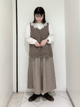 「重ね着ベストシーズン」｜「アイテム（サンダル）」を使った、sakura✿さん（レディース・158cm）の秋コーディネート