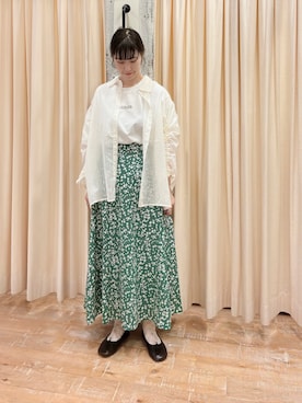 「ehka sopo（エヘカソポ）のアイテム（バレエシューズ）」を使った、sakura✿さん（レディース・158cm）の夏コーディネート