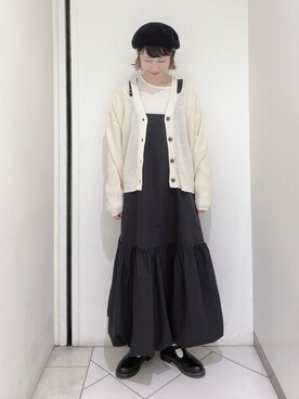 「ehka sopo（エヘカソポ）のアイテム（ジャンパースカート）」を使った、sakura✿さん（レディース・158cm）の冬コーディネート