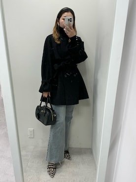 「one after another NICE CLAUP（ワンアフターアナザーナイスクラップ）のアイテム（チェスターコート）」を使った、ホソヤヤスコさん（レディース・161cm）の冬コーディネート