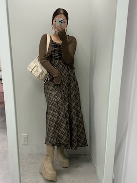 ホソヤヤスコさん（レディース・161cm）の秋コーディネート