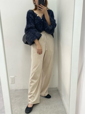 「one after another NICE CLAUP（ワンアフターアナザーナイスクラップ）のアイテム（スウェットパンツ）」を使った、ホソヤヤスコさん（レディース・161cm）の秋コーディネート