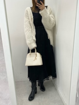 「アイテム（ドレス）」を使った、ホソヤヤスコさん（レディース・161cm）の冬コーディネート