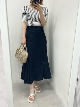 「ボストンバッグ」｜ホソヤヤスコさん（レディース・161cm）の夏コーディネート