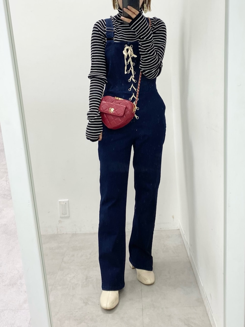 ナイスクラップ デニムバックレースサロペット 2サイズ展開！】デニム