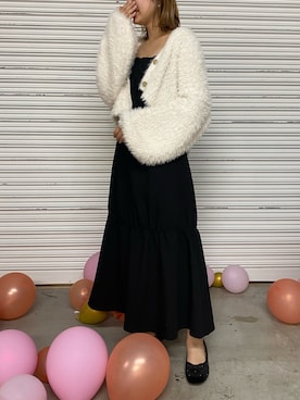 「フェザー」｜「アイテム（ワンピース）」を使った、ホソヤヤスコさん（レディース・161cm）の夏コーディネート