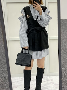 ホソヤヤスコさん（レディース・161cm）の冬コーディネート