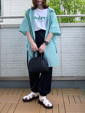 「SHIPS（シップス）の淡水パールマンテルネックレス 40cm（ネックレス）」を使った、Kay-teeeさん（レディース・150cm）の春コーディネート