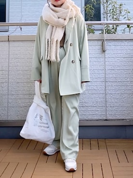 「ECRIRE（エクリール）のアイテム（スラックス）」を使った、Kay-teeeさん（レディース・150cm）の冬コーディネート