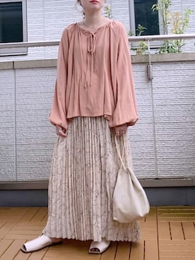 「スモックブラウス」｜Kay-teeeさん（レディース・150cm）の秋コーディネート