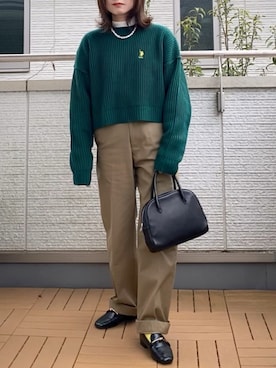 「アイテム（チノパンツ）」を使った、Kay-teeeさん（レディース・150cm）の冬コーディネート