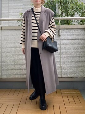 「ジレ」｜「アイテム（チェスターコート）」を使った、Kay-teeeさん（レディース・150cm）の秋コーディネート