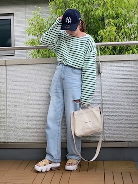 「tiptop」｜「アイテム（帽子）」を使った、Kay-teeeさん（レディース・150cm）の夏コーディネート