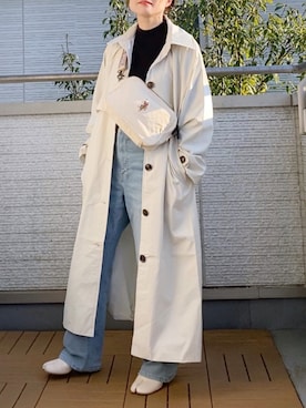 「notch.」｜「アイテム（トレンチコート）」を使った、Kay-teeeさん（レディース・150cm）の冬コーディネート