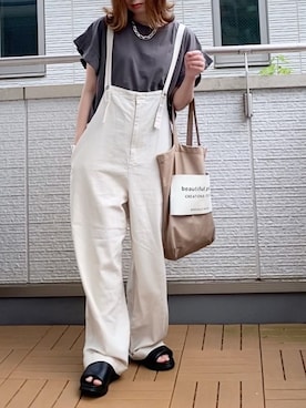 「sakishimatokyo（サキシマトーキョー）のアイテム（サロペット/オーバーオール）」を使った、Kay-teeeさん（レディース・150cm）の夏コーディネート