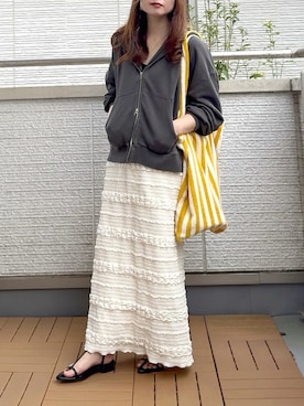 「アイテム（パーカー）」を使った、Kay-teeeさん（レディース・150cm）の秋コーディネート