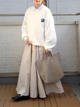 「Starting Over（スターティングオーバー）のアイテム（スウェット）」を使った、Kay-teeeさん（レディース・150cm）の冬コーディネート